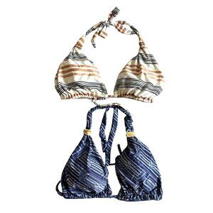 ViX Bundle Womens Sz L Bikini Top W/ Gold Accent Straps